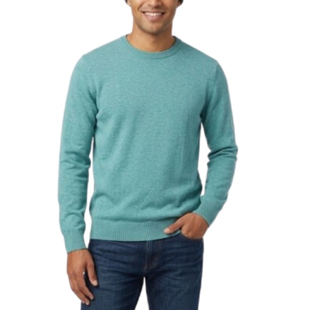 Old Navy Mens Teal Green Crewneck Sweater Long Sleeve Knit Size L Casual Preppy